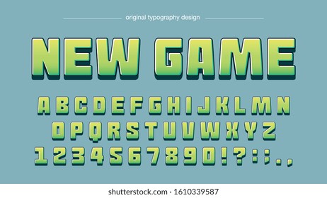 Green Cartoon Comics Uppercase Bold Typography Artistic Font