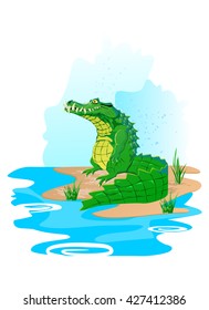 The green cartoon crocodile.