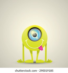 Green Cartoon cute monster