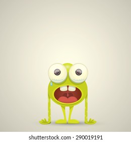 Green Cartoon cute monster