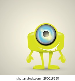 Green Cartoon cute monster