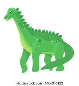 Green cartoon dinosaur on a white background.