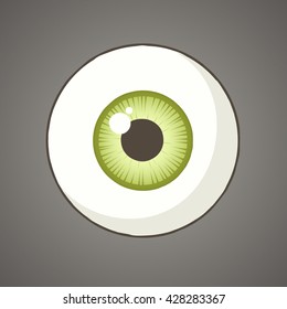 Green cartoon eye ball.