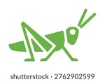 Green cartoon grasshopper isolated on white background