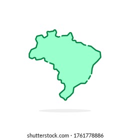 green cartoon linear brazil simple icon. flat stroke style trend modern logotype graphic design web infographics element isolated on white background. concept of territory brazilian country