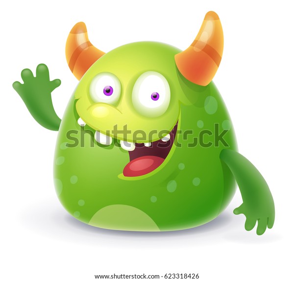 Green Cartoon Monster Stock Vector (Royalty Free) 623318426