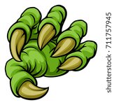 Green cartoon monster claw with long talons