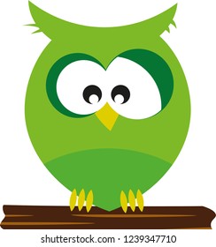 Green cartoon owl