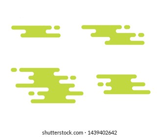 green cartoon rounded clouds on white background