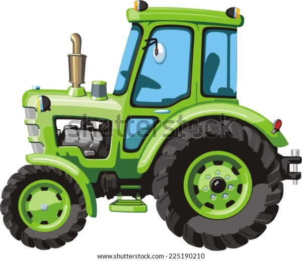 Tracteur De Dessin Anime Vert Pour Image Vectorielle De Stock Libre De Droits