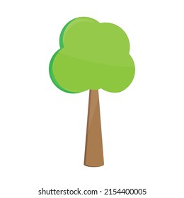 green cartoon tree. Ecology concept. Cartoon drawing. Vector illustration. stock image.