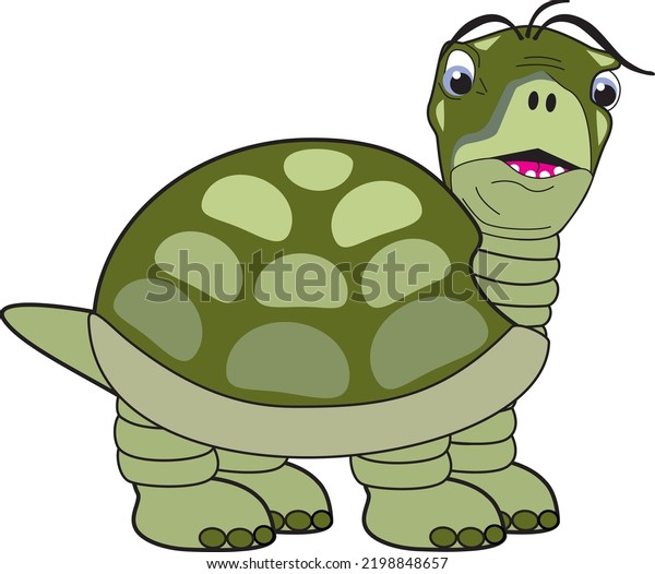 Green Cartoon Turtle Teeth Looking Front Stock Vector (Royalty Free ...