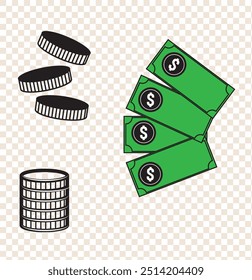 green cash money icon vector design.