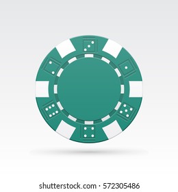 Green casino chips. Vector illustration