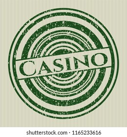 Green Casino distressed rubber stamp