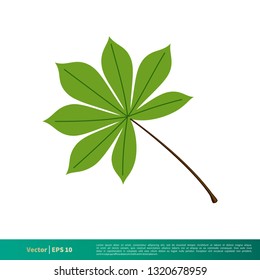 Green Cassava Leaf Icon Vector Logo Template Illustration Design. Vector EPS 10.