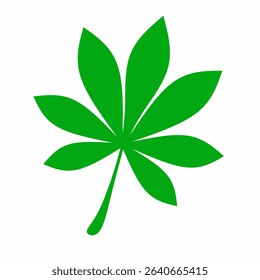 Green cassava leaf vector illustration isolated on white background. Great for logos and plant banets.