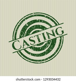 Green Casting grunge style stamp