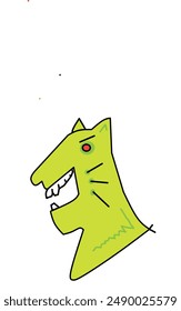 logo de cabeza de gato verde con ojos rojos