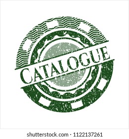 Green Catalogue distress rubber stamp with grunge texture