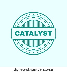 Green Catalyst Rubber Stamp. Vector