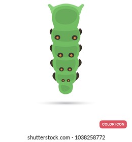 Green caterpillar color flat icon