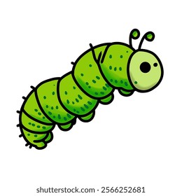 green caterpillar vector design, green caterpillar icon, green caterpillar logo, green caterpillar sticker, animal design, great as a sticker.