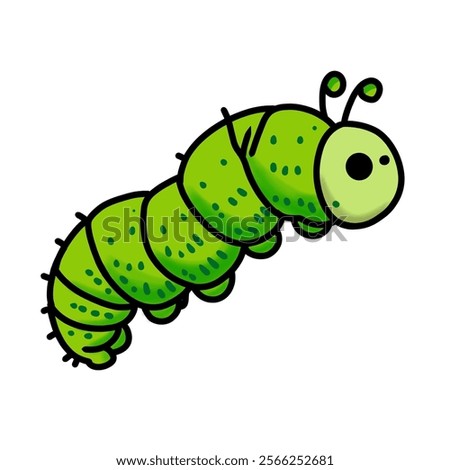 green caterpillar vector design, green caterpillar icon, green caterpillar logo, green caterpillar sticker, animal design, great as a sticker.