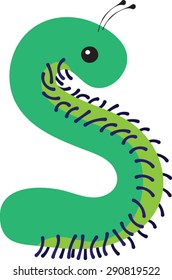 Green Caterpillar - Vector Illustration 
