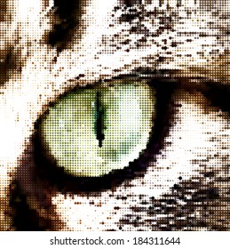 Green cat's eye concept. Vector illustration