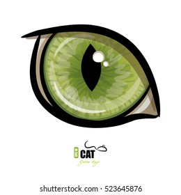 Green cat's eye, isolated on white, vector illustration, eps-10