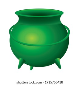 green cauldron saint patrick icon vector illustration design