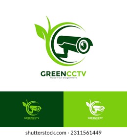 Green CCTV logo vector design. Suitable for business, nature, technology, and security