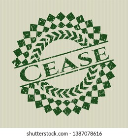Green Cease distress rubber stamp
