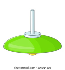 Green ceiling lamp icon. Cartoon illustration of lamp vector icon for web design