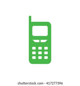 Green cellphone icon vector illustration