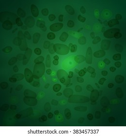 Green cells biological science background. Vector illustration