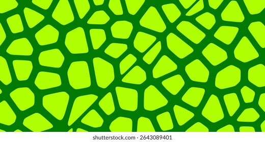 As células verdes repetiram o pano de fundo. Novo padrão verde sem emenda. Papel de parede modelo vegetariano. Ilustração vetorial de sementes para agro, eco, projetos orgânicos e cartões. voronoi infinito pano de fundo