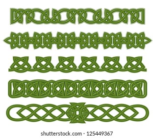 Green celtic ethnic ornaments and traceries for design. Jpeg version also available in gallery