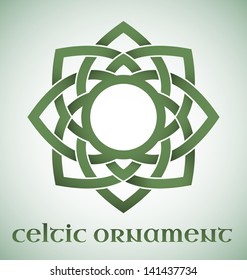 Green Celtic ornament with gradients