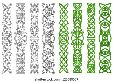 Green celtic ornaments and elements for medieval embellishments. Jpeg version also available in gallery