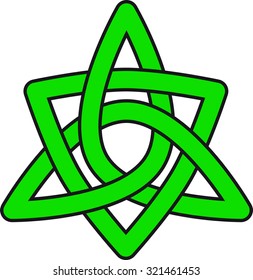 Green celtic pattern with black outline