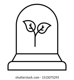 Green Cemetry Eco Friendly Graveyard Vector icon concept