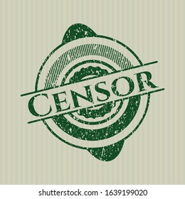Green Censor distress rubber grunge texture stamp