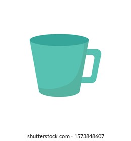 green ceramic coffee cup icon vector illustration