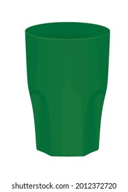 Green ceramic pot. vector illustration