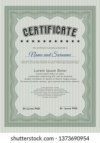 Green Certificate of achievement. Artistry design. Complex background. Customizable, Easy to edit and change colors. 