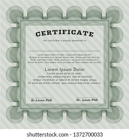 Green Certificate of achievement. With complex linear background. Customizable, Easy to edit and change colors. Beauty design. 