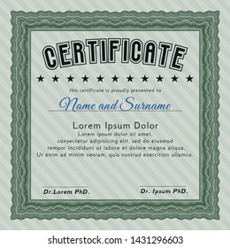 Green Certificate of achievement. Nice design. Customizable, Easy to edit and change colors. Printer friendly. 