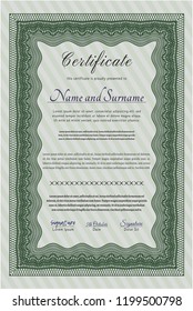 Green Certificate of achievement. Printer friendly. Customizable, Easy to edit and change colors. Lovely design. 